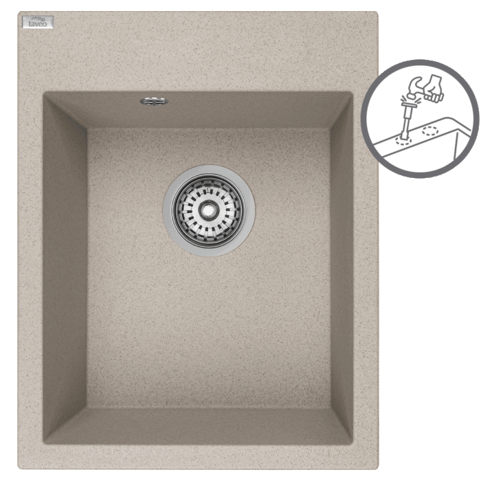 Monchichi – granitinė kriauklė – 1 dubuo 500 mm x 390 mm x 190 mm