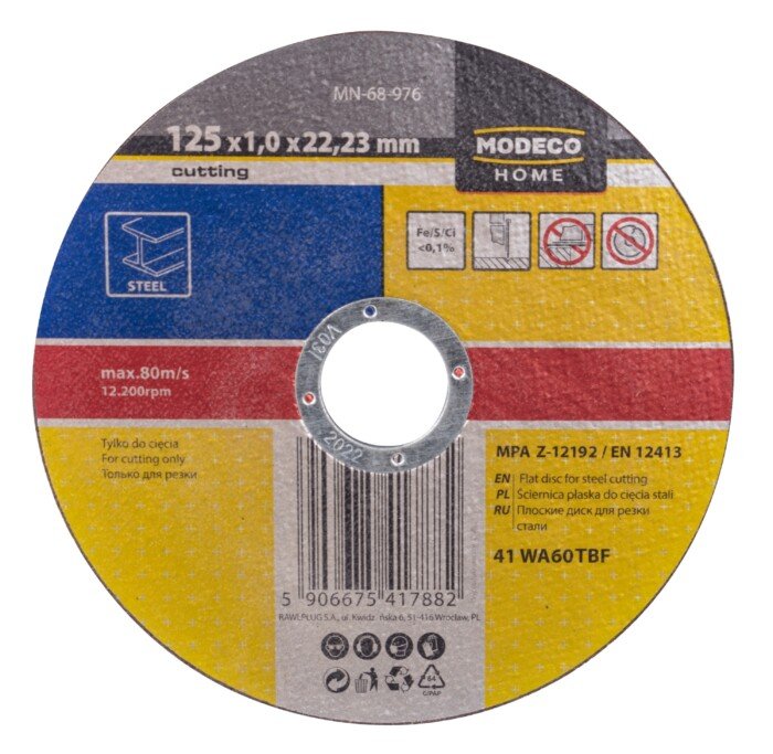 Šlifavimo diskas   D125x1.0x22 mm,metalui