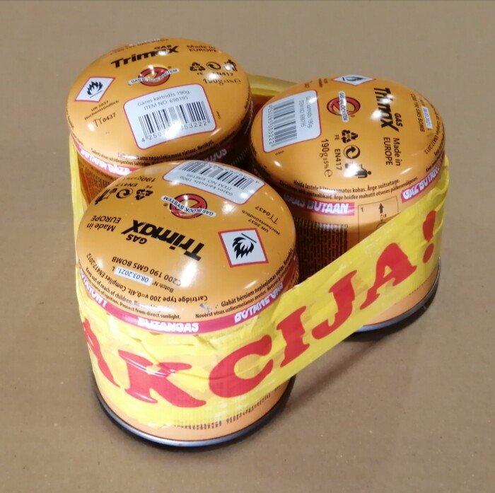 Komplekte 3 vnt. Dujų balionėlis - 190gr