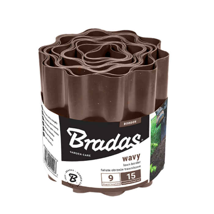 Sodo bordiūras   9m x 25cm, ruda sp