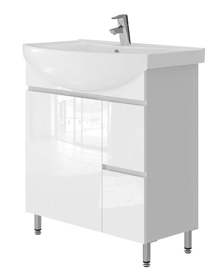 1. Balta spalva2. Medžiaga - fasadas - dažytas MDF