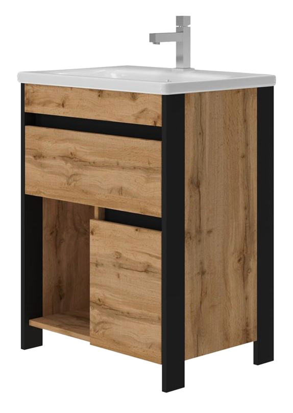 1 Spalva - ąžuolas2. Medžiaga  dažytas MDF3. su kriaukle Soft 65