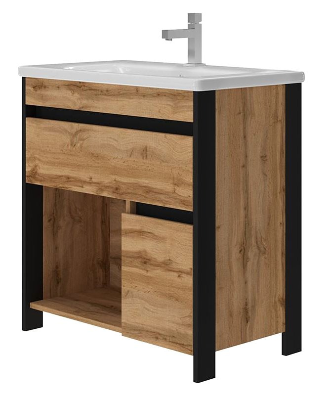 1 Spalva - ąžuolas2. Medžiaga  dažytas MDF3.  su kriaukle Soft 80