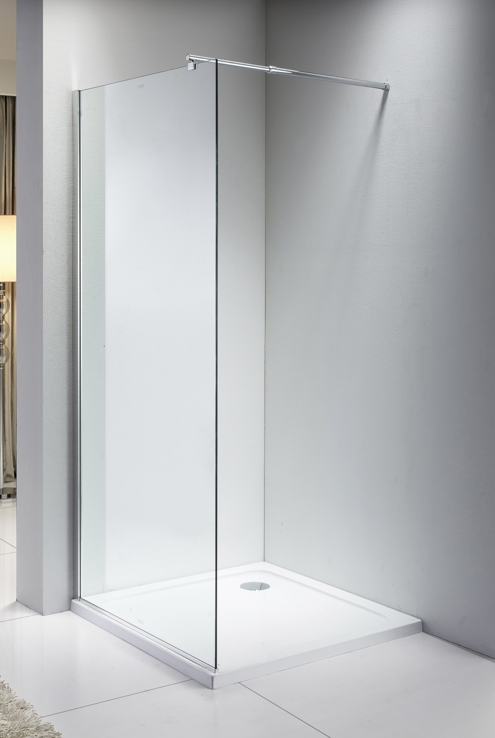 1. Stiklo storis: 6 mm2. Stiklo spalva: skaidrus "Easy clean"3. Profilio spalva: chromuotas4. Nerūdijančio plieno rankenos5.Strypo ilgis 88.5 cm