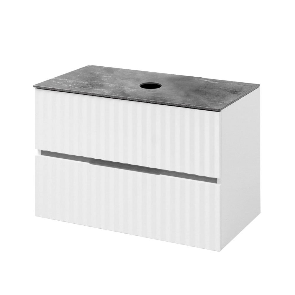 1. Spalva - baltas/juodas marmuras2. Medžiaga - dažytos MDF plokštės (fasadas)