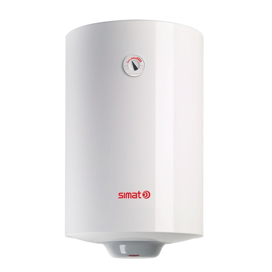 Prekės aprašymas: Elektrinis vandens šildytuvas Simat 100V    Tūrinis pakabinamas vertikalus elektrinis vandens šildytuvas    Šildymo būdas - elektrinis    Montavimas - vertikalus    Talpa - 100 L    Galingumas - 1500 W    Darbinis slėgis - 0.8 Mpa    Maitinimas - 230V / 50Hz    Matmenys - 91