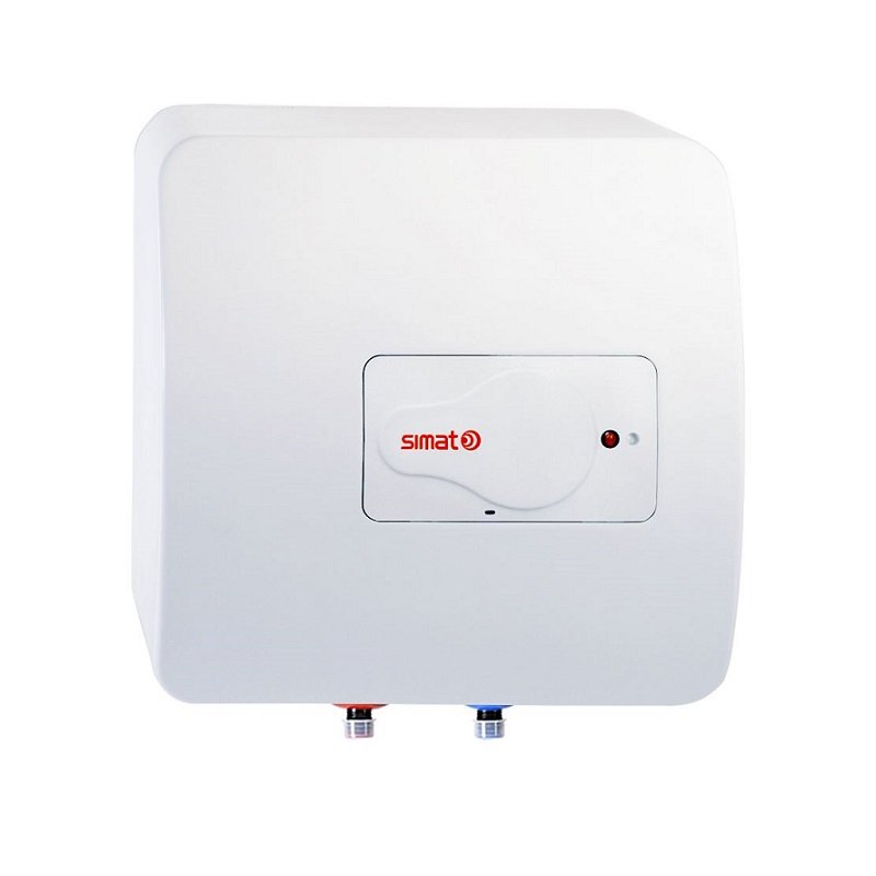 Prekės aprašymas: Elektrinis vandens šildytuvas Simat 10 virš kriauklės    Tūrinis pakabinamas vertikalus elektrinis vandens šildytuvas    Šildymo būdas - elektrinis    Montavimas - virš kriauklės    Talpa - 10 L    Galingumas - 1200 W    Darbinis slėgis - 0.8 Mpa    Maitinimas - 230V / 50Hz    Matmenys - 36